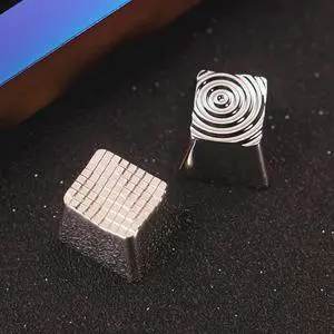 Metal Artisan Keycaps,CNC Zinc Alloy Custom Keycap,Mechanical Keycap,Unique Matrices Style,Gift Collection,1 Pcs Key (Silvery Matrices)