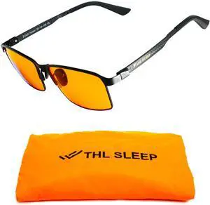 Carbon Fiber Blue Light Blocking Glasses for Better Sleep - Orange Computer Migraine Glasses for TV, Smartphone - EliteX Hyper Amber Nighttime Gaming Gamer Glasses for Screen Eye Strain & Eye Fatigue