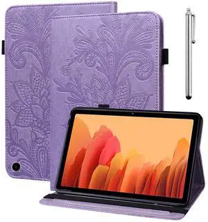 VODEFOX Case for Amazon Kindle Fire Max 11 Case (13th Generation, 2023) 11",PU Leather Folio Stand Embossed Lace Flower Stand Cover for Fire Max 11 Tablet - Purple
