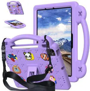 YRH for iPad Air 11 inch Case Kids (M2)/for iPad Pro 11 Inch Case (M4) 2024, EVA Shockproof Cover with Strap, for Air 6th Gen Case 2024, Purple