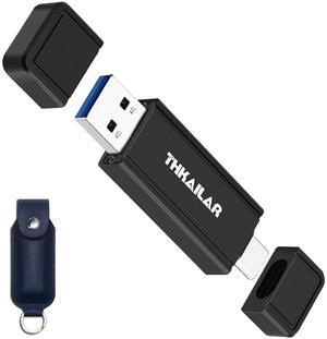 Thkailar Portable SSD Solid State Drive 256GB USB Flash Drive Fast Speed 1000MB/s Read Transmission Type C to Type A Port Thunderbolt 3 Flash Drive for PS4/PS5, Computer, Android Phone