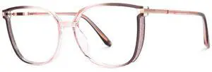 Zeelool TR90 Cat Eye Glasses Chic Eyewear for Women Blue Light Blocking Glasses Anti Eyestrain Glasses Rodz ZJGT548130-24B Pink-Tortoise