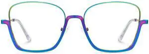 Zeelool Stylish Oversized Metal Square Blue Light Blocking Glasses for Women Computer Glasses Malidy ZJGM743257-03 Multicolor