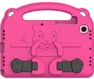 SaharaCase Teddy Bear KidProof Case for Samsung Galaxy Tab A8 10.5 Inch (2021) [Shockproof Bumper] Rugged Child Protection Antislip Integrated Kickstand (Pink)