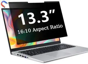 ZOEGAA Magnetic 13.3 Inch Laptop Privacy Screen Filter, for Removable & Reusable 16:10 Widescreen Display Laptop Privacy Screen 13.3 inch and Anti-Spy Anti-Blue Light Anti-Glare Protector