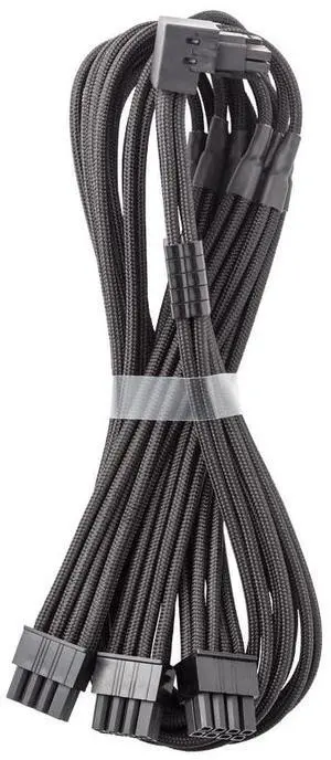 CableMod C-Series Pro ModFlex Sleeved 12V-2x6 12VHPWR 90° StealthSense PCIe Cable for Corsair Type 4 / Type 3 - Variant B (Black, 16-pin to Triple 8-pin, 60cm)
