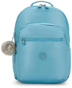 Kipling Seoul Extra Large Metallic 17" Laptop Backpack Aqua Tides Metallic