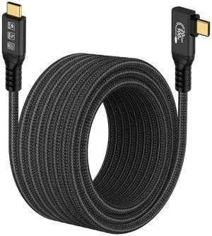 CABLEDECONN Long USB C 3.2 Gen-2 240W Extension 5M 16.5FT Charging Curved Cable Data Transfer 20Gbps Charging Cable Type-C 4K Video Output Compatible with Thunderbolt 3 USB-C Computers