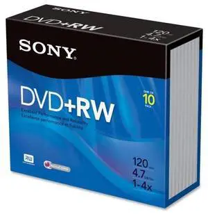 Sony Branded DVD+RW Rewritable Disks