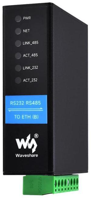 Waveshare RS232 RS485 to RJ45 Ethernet Serial Server, RS232 and RS485 Dual Channels Independent Operation, Dual Ethernet Ports, Common Network Port