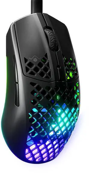 SteelSeries Aerox 3 - Holey RGB Gaming Mouse - Ultra-lightweight Water Resistant Design - 8,500 DPI TrueMove Core Optical Sensor - Onyx