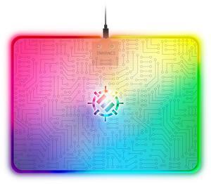 ENHANCE Voltaic 2 Gaming Mouse Pad - Hard Mouse Pad with Low Surface Friction, 7 LED Colors, Brightness Controls - Large Gaming Mat (13.75 x 9.9 in) with Smooth Surface for PC Gamer, Desktop