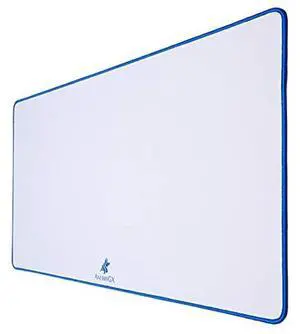 ANUBISGX (68 Color/Size Options Gaming Mouse Pad (Extended: 36x12), White Pad with Blue Stitching. Best Premium Waterproof Non RGB Computer Gaming XL Desk Pad Mat, Large Non-Slip Gamer Mousepad
