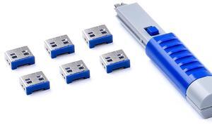 Smart Keeper USB Port Locks Basic with Key - 6 Lock 1 Key (Dark Blue)