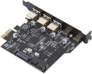 ciciglow PCIe to USB 3.2 Gen 2 Adapter Card, 20Gbps 3xUSB A 2xUSB C 5 Port PCI Express Expansion Card for for Linux for OS X PC, ciciglowqz2g0sg4pv