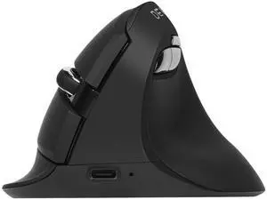 DeLUX Wireless Vertical Mouse, Small Rechargeable Silent Ergonomic Mouse with BT 5.2 and USB Receiver, 6 Buttons and 4000 DPI, for Carpal Tunnel (M618mini-Black)
