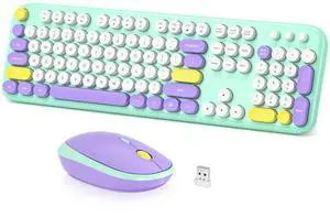 Dilter Wireless Keyboard and Mouse Combo, Typewriter Full Size Keyboard with Number Pad and 2 in 1 USB Connected Mouse Plug Play for Windows 7/8/10, Laptop, Desktop, PC, Computer