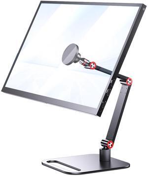 Feising Portable Monitor Stand Magnetic Quick-Release - Foldable 10 10.1 10.5 11 11.6 12 12.5 15.6 17 17.3 18 18.5 inch Portable Monitor 75x75mm Vesa Mount Folding Travel Monitor Stand FS07A