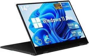 FUNYET Touchscreen Laptop Computer, 14 Inch 2 in 1 Gaming Laptop, Intel Core i7-1265U (up to 4.8 GHz), 16GB RAM 512GB SSD, 1920 x 1080, Backlit Keyboard, Wi-Fi 6, BT5.2, Windows 11 Pro