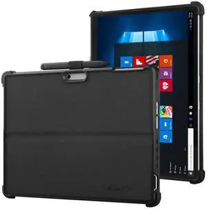 HZmeris Hard Case for Microsoft Surface Pro11 Edition pro10 Pro 9 Funda para tableta Kickstand Cover Multiple Angle View PU Leather Pen Holder 13 inch Tablet Lightweight Hard Shell (Black)