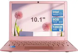 ZHAOHUIXIN Portable Mini Education Laptop Computer with in tel Celeron N4020 CPU 8GB RAM 128GB SSD HD IPS Screen, Laptop Computer for Learning, Office Work (Rose Gold, 8GB+128GB)