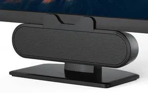 INGA Computer Speakers for Desktop PC, USB Monitor Speaker Bar with Clip-On, Wired Desk Speakers with HD Stereo Loud Sound, Laptop Speaker Mini Sound Bar, Easily Clamps to Monitor