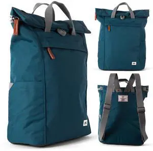 ORI LONDON Rolltop Backpack - Large Travel Backpack with Lots of Pockets for Men & Women - The Finchley, Teal
