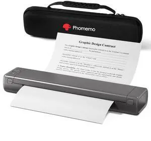 Phomemo M08F Pro Portable Printer Wireless Travel, [Upgrade] Portable Thermal Printer Support 8.5" X 11" US Letter, Inkless Bluetooth Printer Compatible with iOS, Android, PC, Printer with Case