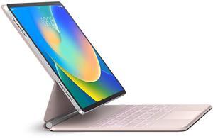 runelk Keyboard Case for iPad Air 13 2024 and iPad Pro 12.9 inch 2022-6th / 2021-5th / 2020-4th / 2018-3rd Generation - Magnetic Keyboard Case with Multi-Touch Trackpad - Floating Cantilever Stand