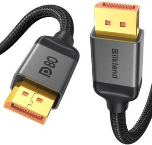 Silkland 80Gbps DisplayPort Cable 2.1 16.5FT/5M, [16K@60Hz, 8K@240Hz, 4K@540Hz 360Hz 240Hz] DP 2.1 Cable 16K, DP80 HDR DSC Display Port Cord Compatible FreeSync G-Sync Gaming Monitor 5090 7900XTX