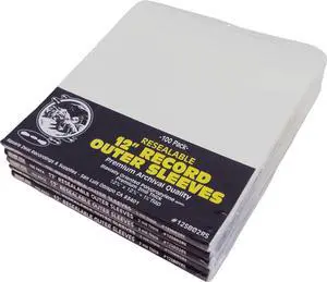(500) 12" Archival Resealable Record Outer Sleeves - Super Clear Premium 2 Mil Thick Archival Quality BOPP #12SB02RS