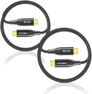 (2-Pack 5FT) 40Gbps USB C for Thunderbolt 4 Cable, [8K@60Hz/Dual 4K@60Hz] USB C Monitor Cable, 40Gbps Data Transfer, USBC Video Cord, 240W Charging for iPhone 16,Samsung,MacBook,iPad,Lenovo,SSD,KYY