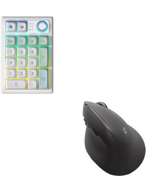 TISHLED Tri-Mode Gasket Creamy Mechanical Numpad with Dual-Mode Ergonomic Vertical Mouse