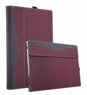 XJchen Laptop Cover Compatible with Lenovo IdeaPad Flex 5 14ALC7 14IAU7 14ABR8 14AHP9 14IRH9 14IRU9 14IRU8 14Q8X9 14 Inch Case Protective Device Sleeve PU Lenther Notebook Pouch (Wine red)