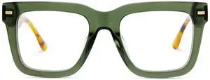 Zeelool Blue Light Glasses for Men Fashion Green Square Eyeglasses Retro Computer Eyewear Glasses Anti Eyestrain Redina JGA270431-02B