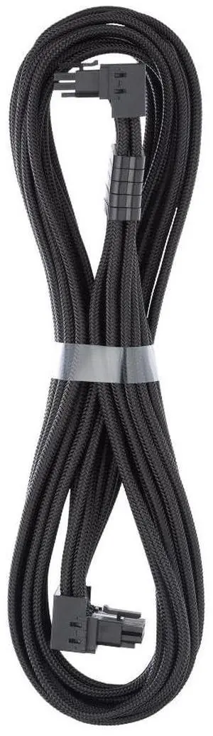 CableMod C-Series Pro ModMesh Sleeved 12V-2x6 12VHPWR 90° StealthSense PCIe Cable for Corsair Type 5 RMX Shift - Variant B (Black, 90° 16-pin to 90° 16-pin, 65cm)