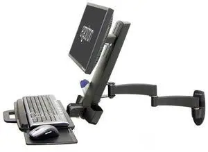 Ergotron - 200 Series Combo Monitor Arm, VESA Wall Mount - for Monitors Up to 24 Inches, 6 to 18 lbs - Black