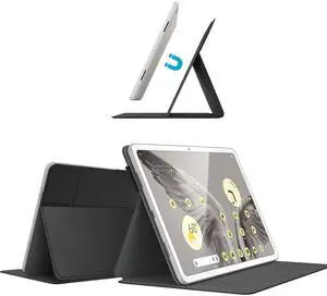 Speck Google Pixel Tablet Case & Stand 2023 - Slim Foldable Design, Adjustable Viewing Angles, Camera Lens Protection Google Pixel Tablet Stand & Case - On, Off Magnet - Black & White MagFolio