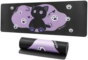 YUNZII Keynovo Gaming Mouse Pad, Large Mouse Pad, Non-Slip 4mm Laptop Gaming Desk Pad,Waterproof Desk Pad for Gaming, Office and Home (Sweet cat, 31.49'' x 11.8'')