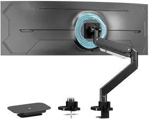 17-57 Inch Monitor Desk Arm for Heavy Duty Monitor up to 59.4 lbs, Premium Aluminum Gas Spring, Steel Reinforcement Plate, VESA 75x75 to 200x200, PUTORSEN