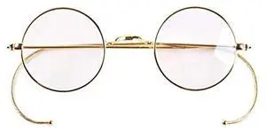 Agstum Blue Light Blocking Reading Glasses, Small Round Wire Rim Readers for Computer Use Anti-Glare Cut UV400 (Gold / 43mm Size, 1.50 x)