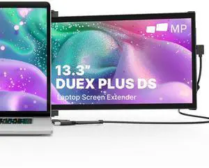 New Mobile Pixels Duex Plus DS Portable Monitor for Laptops(2025 Upgraded), 13.3" Full HD IPS Laptop Screen Extender, USB C/HDMI Powered Plug and Play, Windows/Mac/Android/Switch Compatible