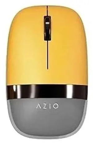 Azio IZO Wireless Optical Mouse - Bluetooth 3.0 & 5.0/2.4G RF-USB, Ambidextrous Design, PixArt PAW3212 Sensor, 1000/1600/2400 DPI, Rechargeable, Yellow & Dark Bronze - PC & Mac, Golden Iris (IM412)