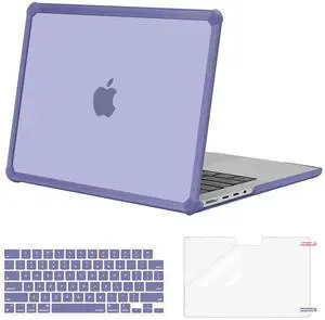 MOSISO Compatible with MacBook Pro 14 inch Case 2025-2021 M5 M4 M3 M2 M1 A3434 A3112 A3185 A3401 A2918 A2992 A2779 A2442, Heavy Duty TPU Bumper Hard Case&Keyboard Skin&Screen Film,Lavender Gray