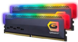 GeIL Orion RGB DDR5 RAM, 32GB (16GBx2) 5200MHz 1.25V,High Speed Desktop Memory, Hardcore Immersive Gaming/Multimedia Content Creation/Quality Live Streaming(Gray)