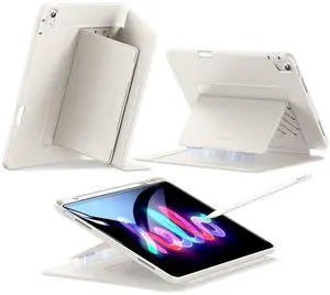 ESR for iPad Air 13 Inch Case M3/M2 (2025/2024), Vertical Stand Cover, Multi Stand Angles, Ultra-Stable Case for iPad Air 13 with Pencil Holder, Flip Series, Starlight