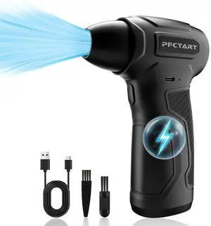 Compress Air Duster, 200000RPM Electric Air Duster with Brushless Motor, Roller Adjustment, Rechargeable Cordless Air Blower for Keyboard, PC, Car, Home Cleaning Kits