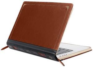 MOSISO Compatible with MacBook Pro 14 inch Case 2025 2024 2023 2022 2021 M4 A3112 A3185 A3401 M3 A2918 A2992 M2 A2779 M1 A2442,PU Leather Laptop Sleeve Vintage Zippered Protective Case Cover,Brown