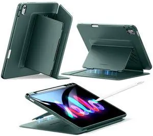 ESR for iPad Air 13 Inch Case M3/M2 (2025/2024), Vertical Stand Cover, Multi Stand Angles, Ultra-Stable Case for iPad Air 13 with Pencil Holder, Flip Series, Green