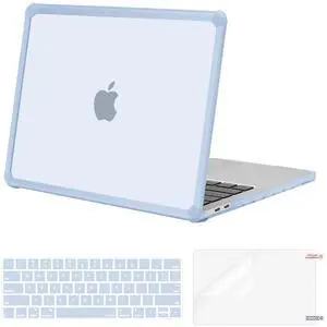MOSISO Compatible with MacBook Pro 13 inch Case M2 2025-2016 A2338 M1 A2251 A2289 A2159 A1989 A1708 A1706, Anti-Cracking Heavy Duty Plastic TPU Bumper Hard Case&Keyboard Skin&Screen Film, Baby Blue